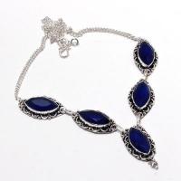 Sa 0489a collier parure sautoir saphir bleu 26gr 10x20mm achat vente bijou argent 925