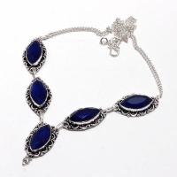 Sa 0489d collier parure sautoir saphir bleu 26gr 10x20mm achat vente bijou argent 925