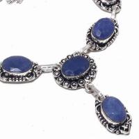 Sa 0490c collier parure sautoir saphir bleu 28gr 10x15mm achat vente bijou argent 925