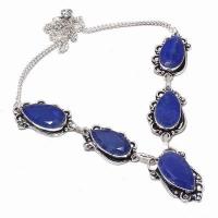 Sa 0491a collier parure sautoir saphir bleu 34gr 12x25mm achat vente bijou argent 925