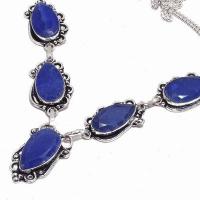 Sa 0491b collier parure sautoir saphir bleu 34gr 12x25mm achat vente bijou argent 925