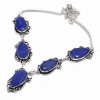 Sa 0491d collier parure sautoir saphir bleu 34gr 12x25mm achat vente bijou argent 925