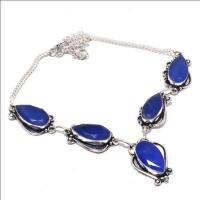 Sa 0492a collier parure sautoir saphir bleu 31gr 10x20mm achat vente bijou argent 925