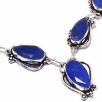 Sa 0492c collier parure sautoir saphir bleu 31gr 10x20mm achat vente bijou argent 925