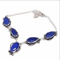 Sa 0492d collier parure sautoir saphir bleu 31gr 10x20mm achat vente bijou argent 925