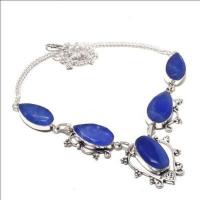 Sa 0494a collier parure sautoir saphir bleu 29gr 14x25mm achat vente bijou argent 925