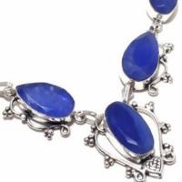 Sa 0494c collier parure sautoir saphir bleu 29gr 14x25mm achat vente bijou argent 925