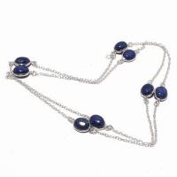 Sa 0496a collier parure sautoir 8xsaphir bleu 12gr 10x8mm achat vente bijou argent 925