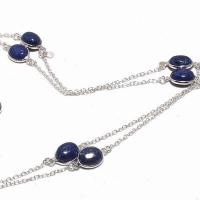 Sa 0496b collier parure sautoir 8xsaphir bleu 12gr 10x8mm achat vente bijou argent 925