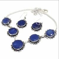 Sa 0498d collier boucles oreilles saphir bleu 41gr 15x20mm achat vente bijou argent 925