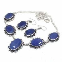 Sa 0500d collier boucles oreilles saphir bleu 38gr 15x20mm achat vente bijou argent 925