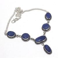 Sa 0501a collier parure sautoir saphir bleu 28gr 15x10mm achat vente bijou argent 925