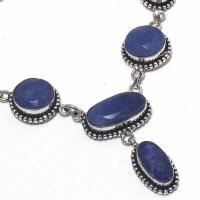 Sa 0501c collier parure sautoir saphir bleu 28gr 15x10mm achat vente bijou argent 925