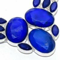 Sa 0532c collier parure sautoir saphir bleu 71gr 20x25mm achat vente bijou ethnique argent 925