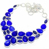 Sa 0534d collier parure sautoir saphir bleu 67gr 12x18mm achat vente bijou ethnique argent 925