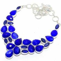 Sa 0534d collier parure sautoir saphir bleu 67gr 12x18mm achat vente bijou ethnique argent 925