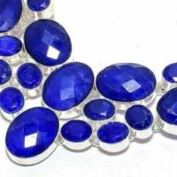 Sa 0535c collier parure sautoir saphir bleu 85gr 15x20mm achat vente bijou ethnique argent 925