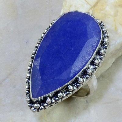 SA-8304- Grosse BAGUE Vintage T 56 avec SAPHIR Bleu du cachemire - Argent 925 - 55 carats - 11 gr