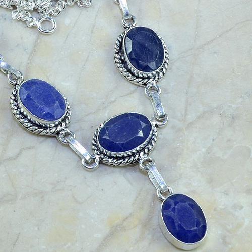 Sa 8342c collier parure sautoir saphir cachemire argent 925 achat vente 1