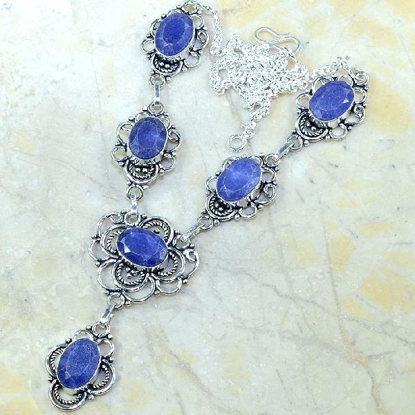 Sa 8347d collier parure sautoir saphir cachemire argent 925 achat vente