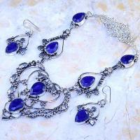 Sa 9378d collier boucles oreilles parure sautoir saphir achat vente bijou ethnique argent 925