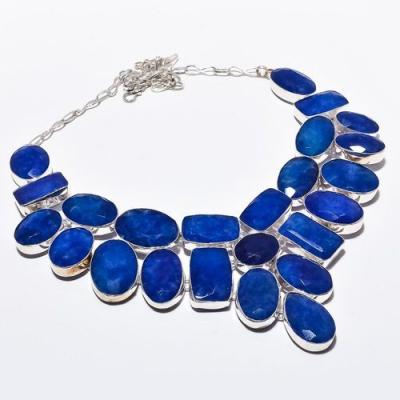 Sa 9379b collier sautoir parure saphir bleu 154gr achat vente bijou ethnique argent 925