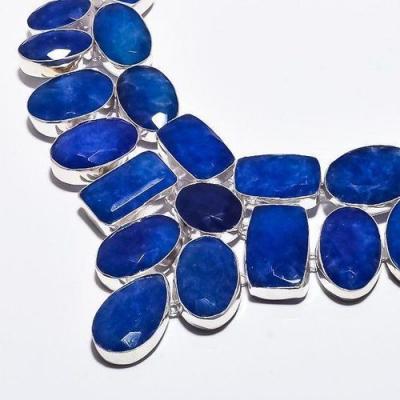 Sa 9379b collier sautoir parure saphir bleu 154gr achat vente bijou ethnique argent 925