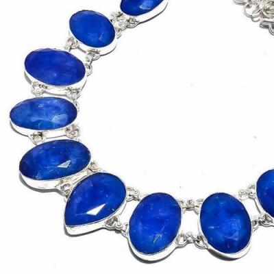 Sa 9381b collier sautoir parure saphir bleu 85gr achat vente bijou ethnique argent 925