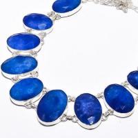 Sa 9384b collier sautoir parure saphir bleu 91gr achat vente bijou ethnique argent 925