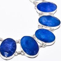 Sa 9384c collier sautoir parure saphir bleu 91gr achat vente bijou ethnique argent 925