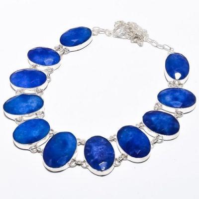 Sa 9384b collier sautoir parure saphir bleu 91gr achat vente bijou ethnique argent 925