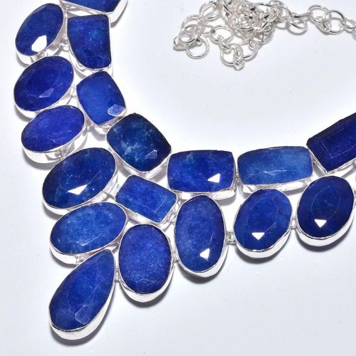 Sa 9385b collier sautoir parure saphir bleu 155gr achat vente bijou ethnique argent 925