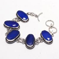 Sa 9390a bracelet 5 saphir ovales bleu 24gr achat vente bijou ethnique argent 925