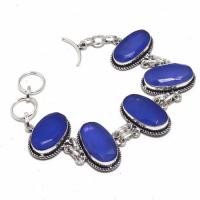 Sa 9390d bracelet 5 saphir ovales bleu 24gr achat vente bijou ethnique argent 925