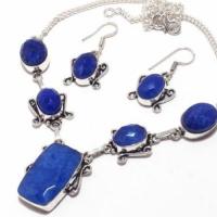 Sa 9392b collier boucles oreilles parure saphir bleu 38gr achat vente bijou ethnique argent 925