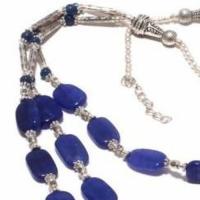 Sa 9395c collier sautoir parure 3 rangs saphir bleu 57gr achat vente bijou ethnique argent 925