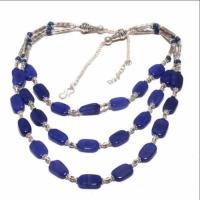 Sa 9395d collier sautoir parure 3 rangs saphir bleu 54gr achat vente bijou ethnique argent 925