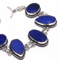 Sa 9402b bracelet 5 saphir ovales bleu 26gr achat vente bijou ethnique argent 925