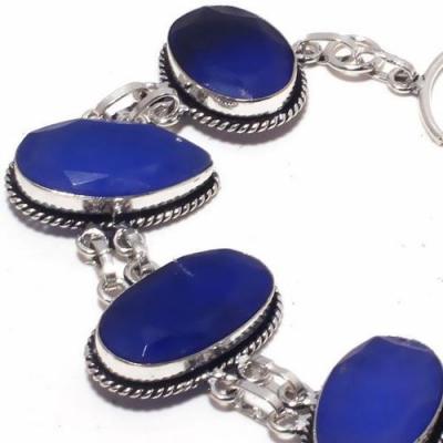 Sa 9402b bracelet 5 saphir ovales bleu 26gr achat vente bijou ethnique argent 925