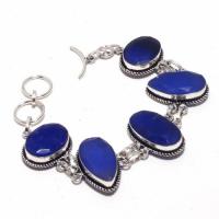 Sa 9402d bracelet 5 saphir ovales bleu 26gr achat vente bijou ethnique argent 925