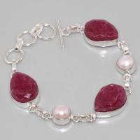 Sl 049a bracelet rubis perle argent 925 achat vente