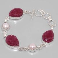 Sl 049c bracelet rubis perle argent 925 achat vente