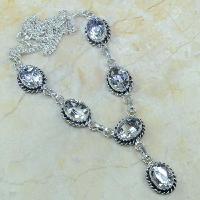 Tpz 003a collier parure sautoir topaze blanche bijou argent 925 vente achat