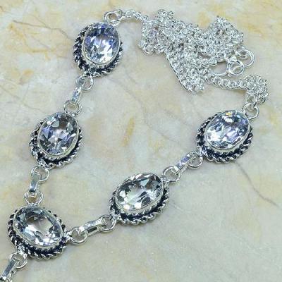 Tpz 003a collier parure sautoir topaze blanche bijou argent 925 vente achat 1