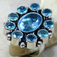 Tpz 014a bague t57 topaze bleue bijoux argent 925 vente achat