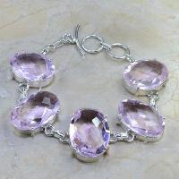 Tpz 016d bracelet topaze rose mauve bijou argent 925 vente achat