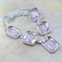 Tpz 019a collier parure sautoir topaze mauve rose bijou argent 925 vente achat