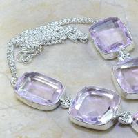 Tpz 019b collier parure sautoir topaze mauve rose bijou argent 925 vente achat