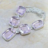 Tpz 019d collier parure sautoir topaze mauve rose bijou argent 925 vente achat