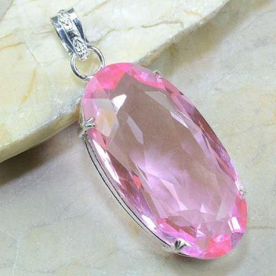 Tpz 024a pendentif pierre topaze rose gemme taille bijou argent 925 vente achat 1
